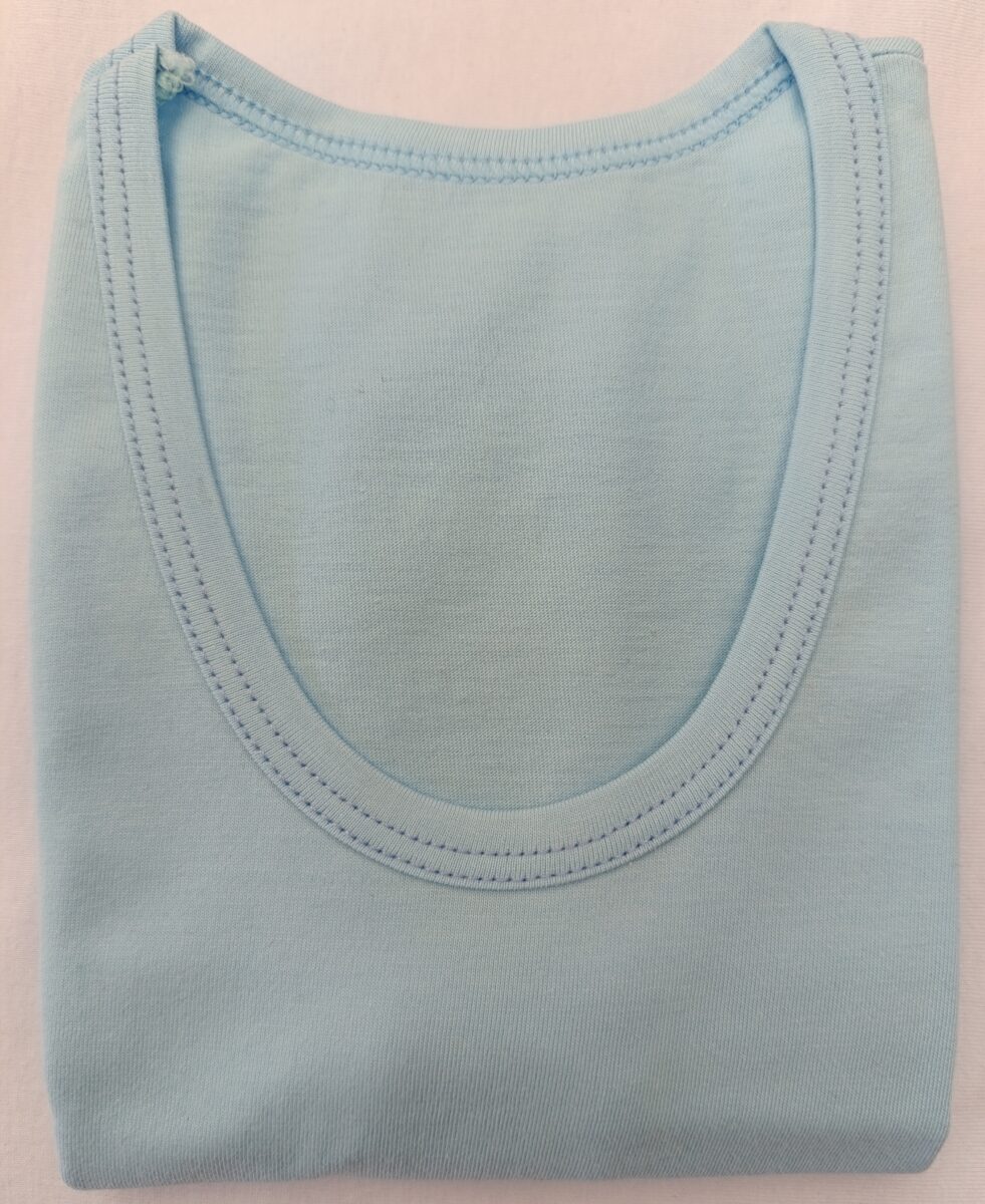 زیرپیراهن رکابی بچگانه پسرانه و دخترانه با نخ پنبه سوپر رنگ آبی