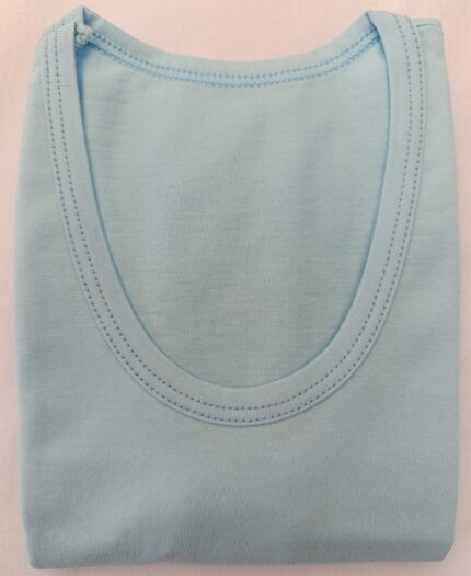 زیرپیراهن رکابی بچگانه پسرانه و دخترانه با نخ پنبه سوپر رنگ آبی