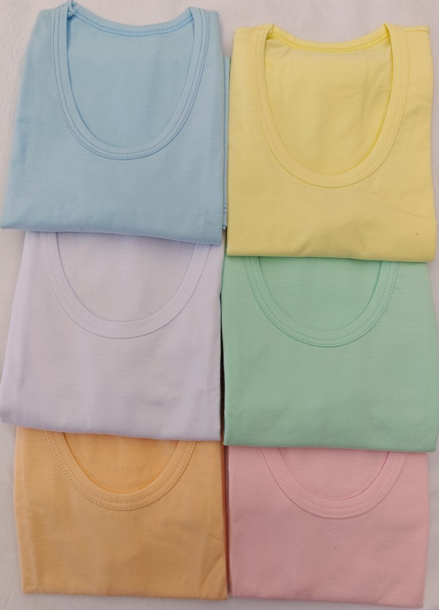 زیرپیراهن پسرانه دخترانه رکابی نخ پنبه سوپر در  سایز ها و رنگهای مختلف از تولید به مصرف